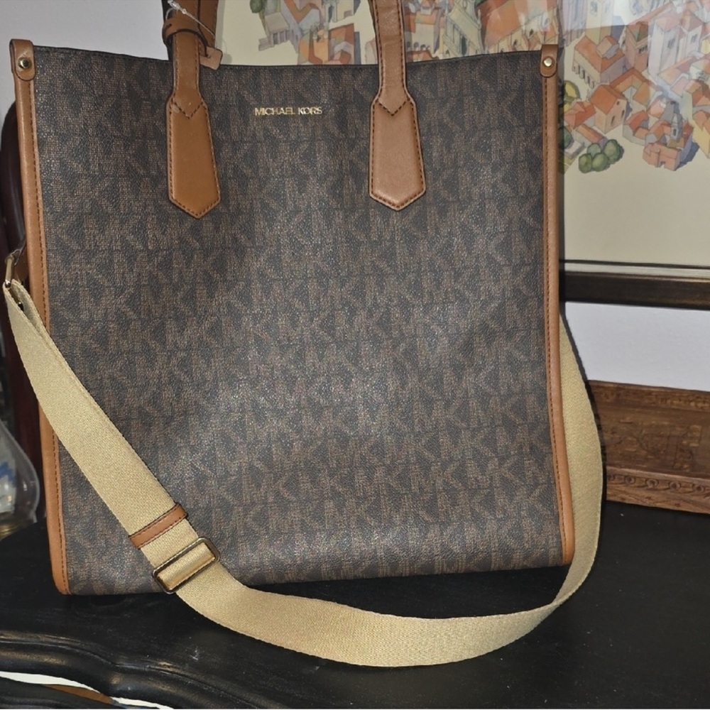 Michael Kors Brown and Tan Tote Bag